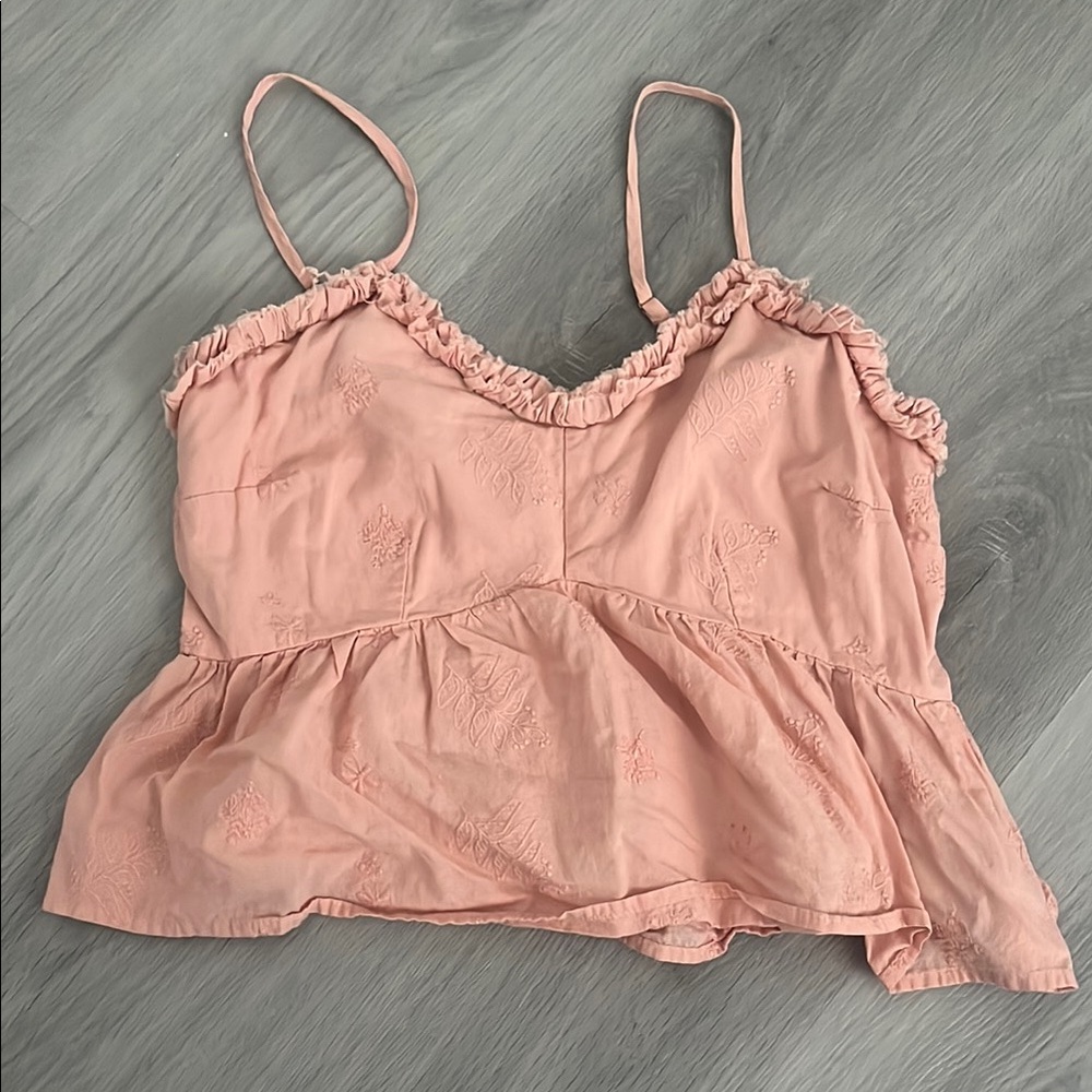 Women's Pink Ruffled Top